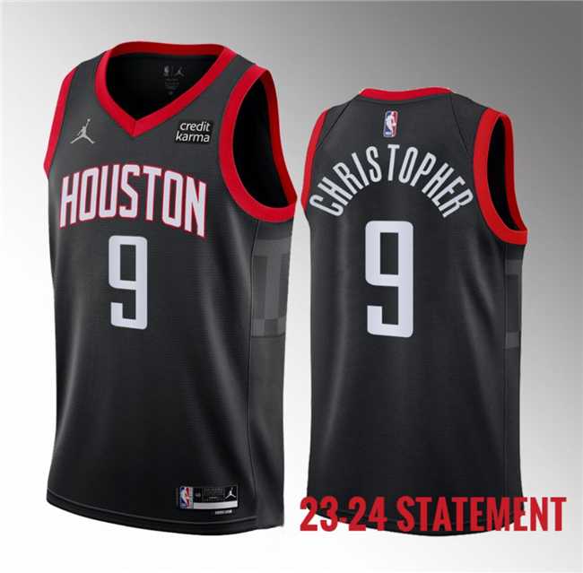 Men%27s Houston Rockets #9 Josh Christopher Black 2023 Statement Edition Stitched Basketball Jersey Dzhi->houston rockets->NBA Jersey
